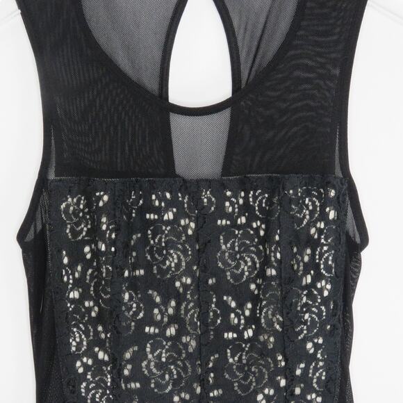 Forever 21 Black Lace Sleeveless Cocktail Dress High Neck Cut Out Small - Picture 6 of 10